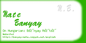 mate banyay business card